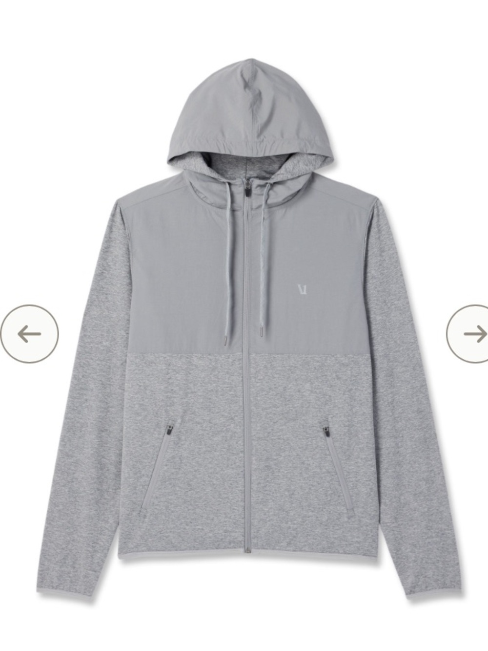 VUORI Sunday Element Track Jacket Grey Athletic Performance Mens Size Large V215
